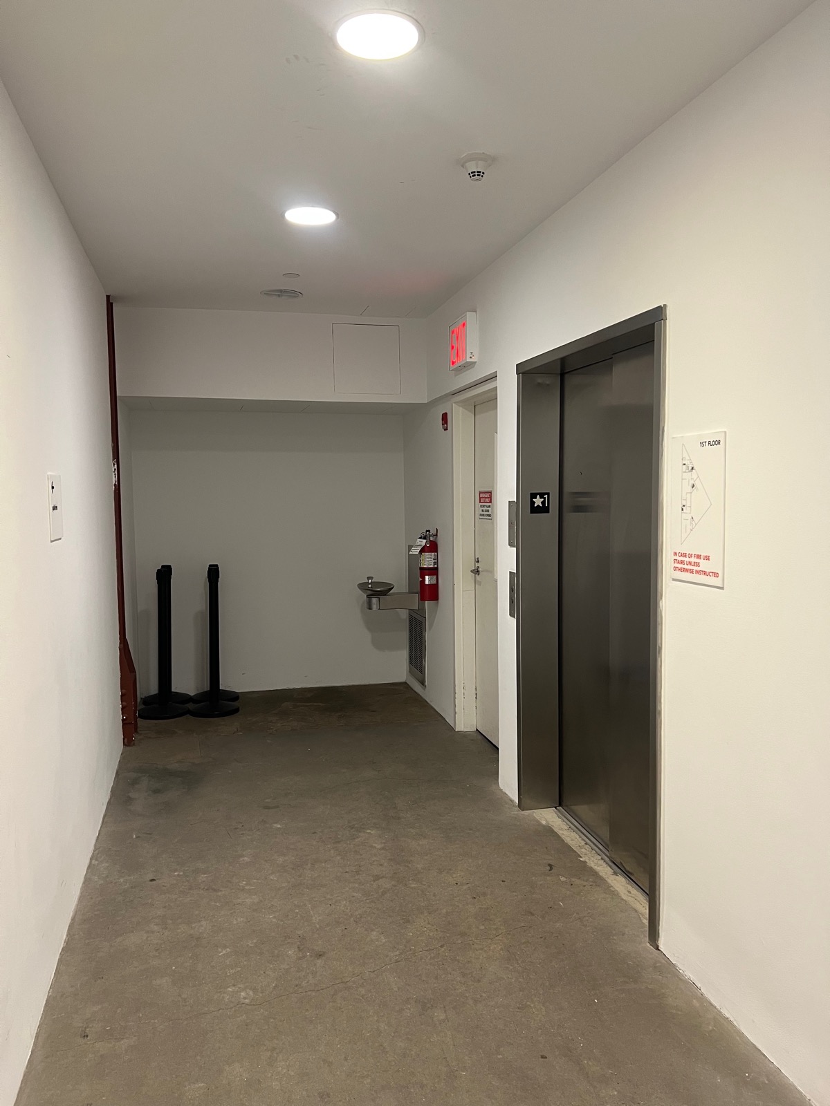 Backroom with utilitarian elements