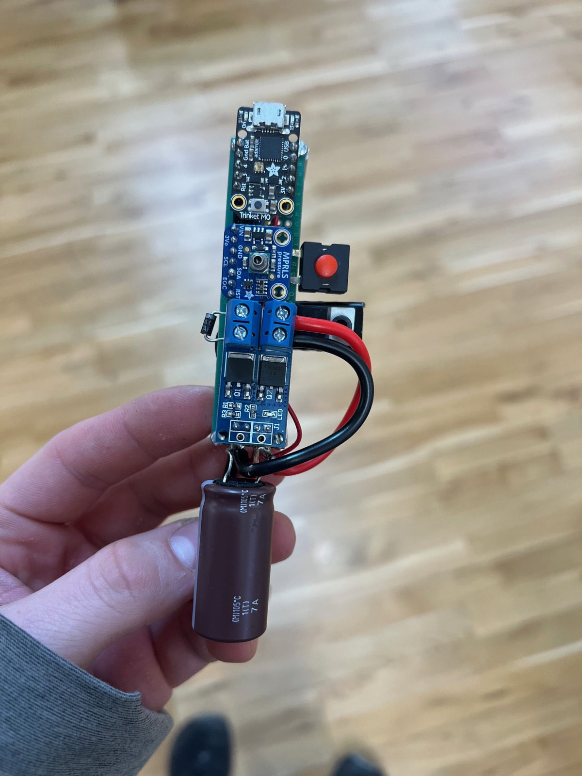Protoboarded electronics with voltage converter