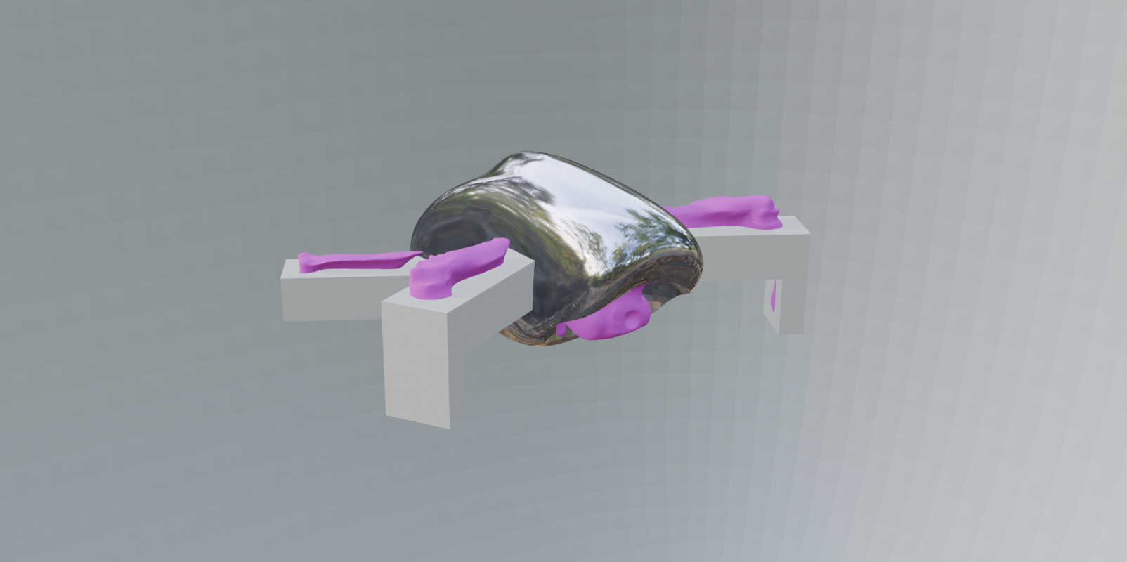 Blender model showing boolean operation issues and DJI branding visibility