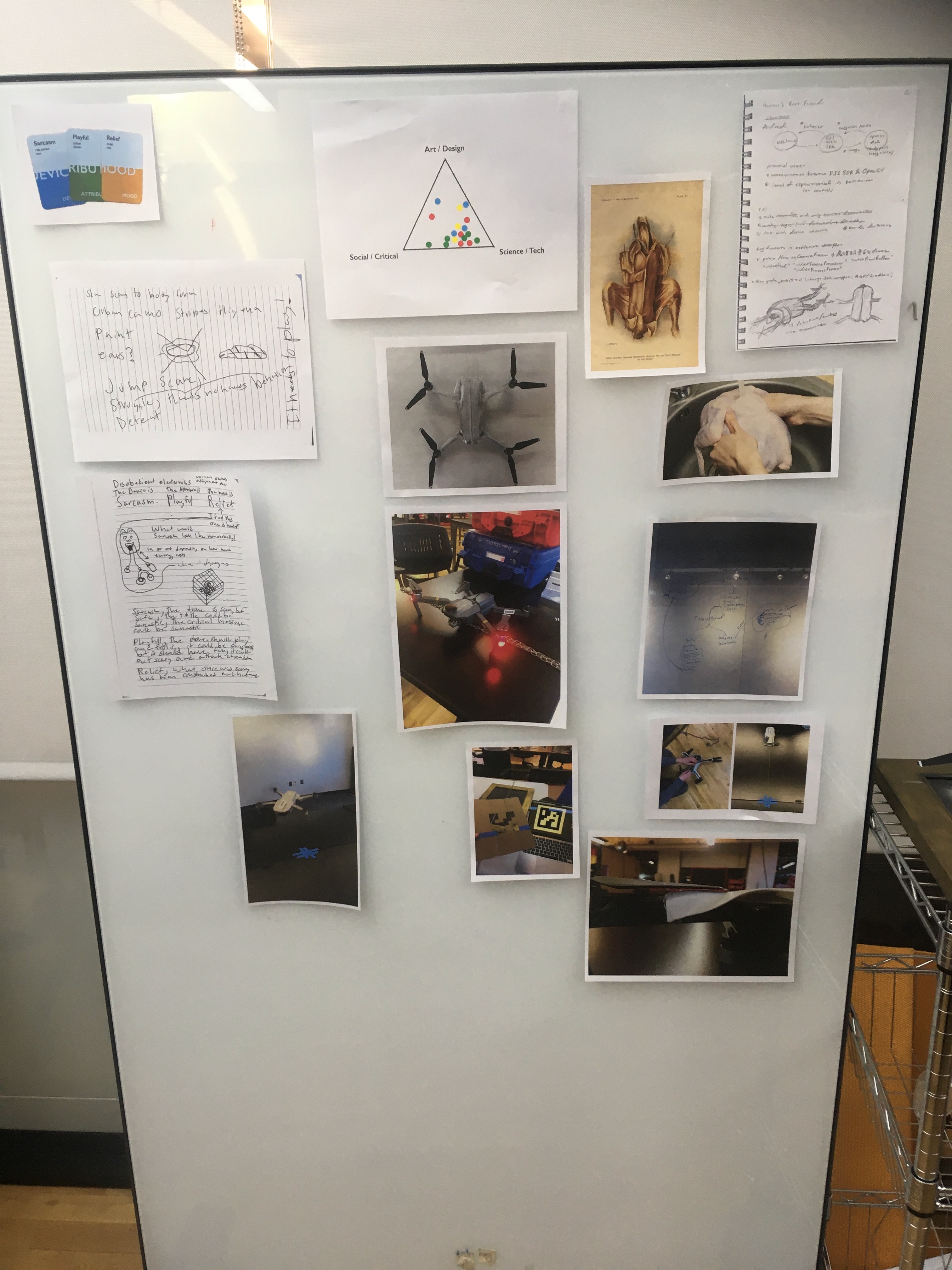 Final drone presentation - process pin-up board