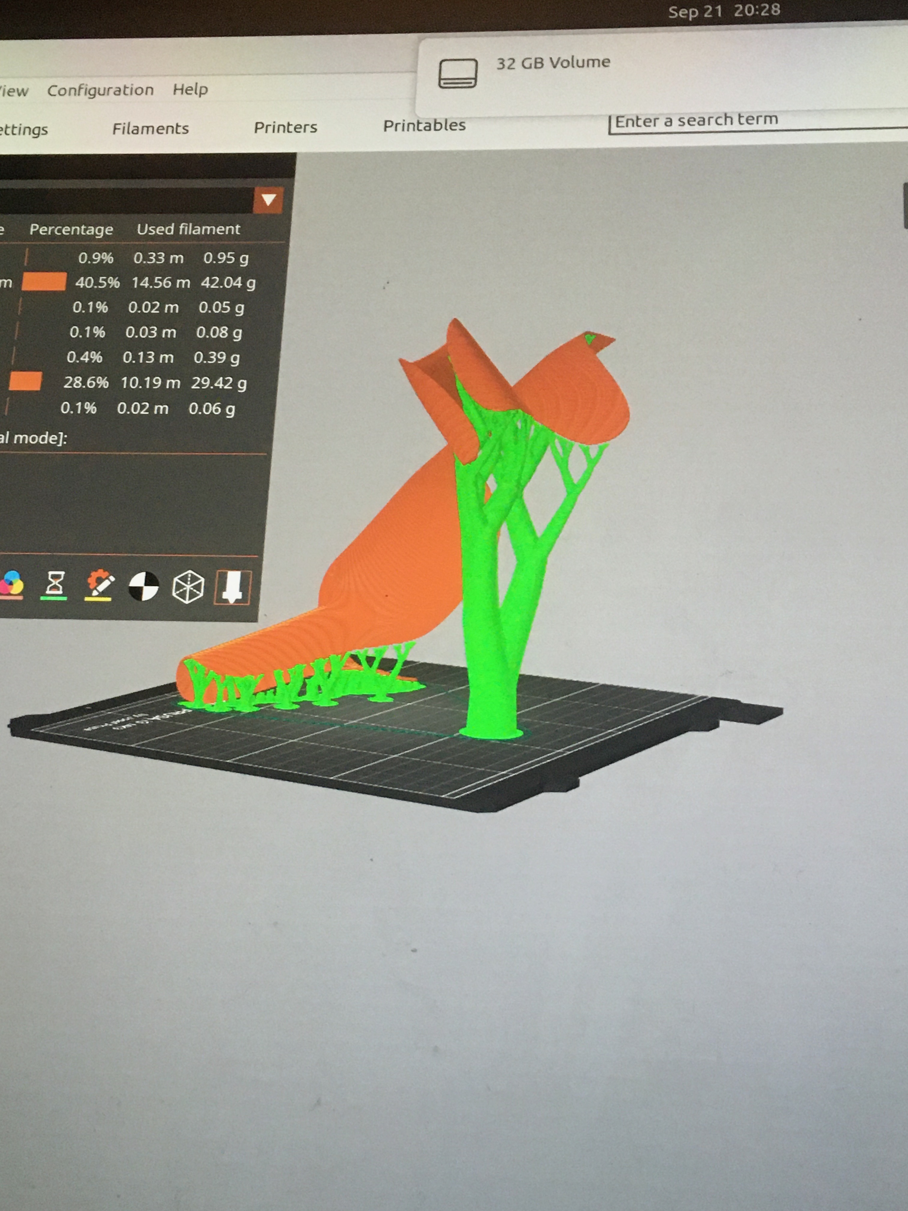 First complete shell print - showing support removal issues