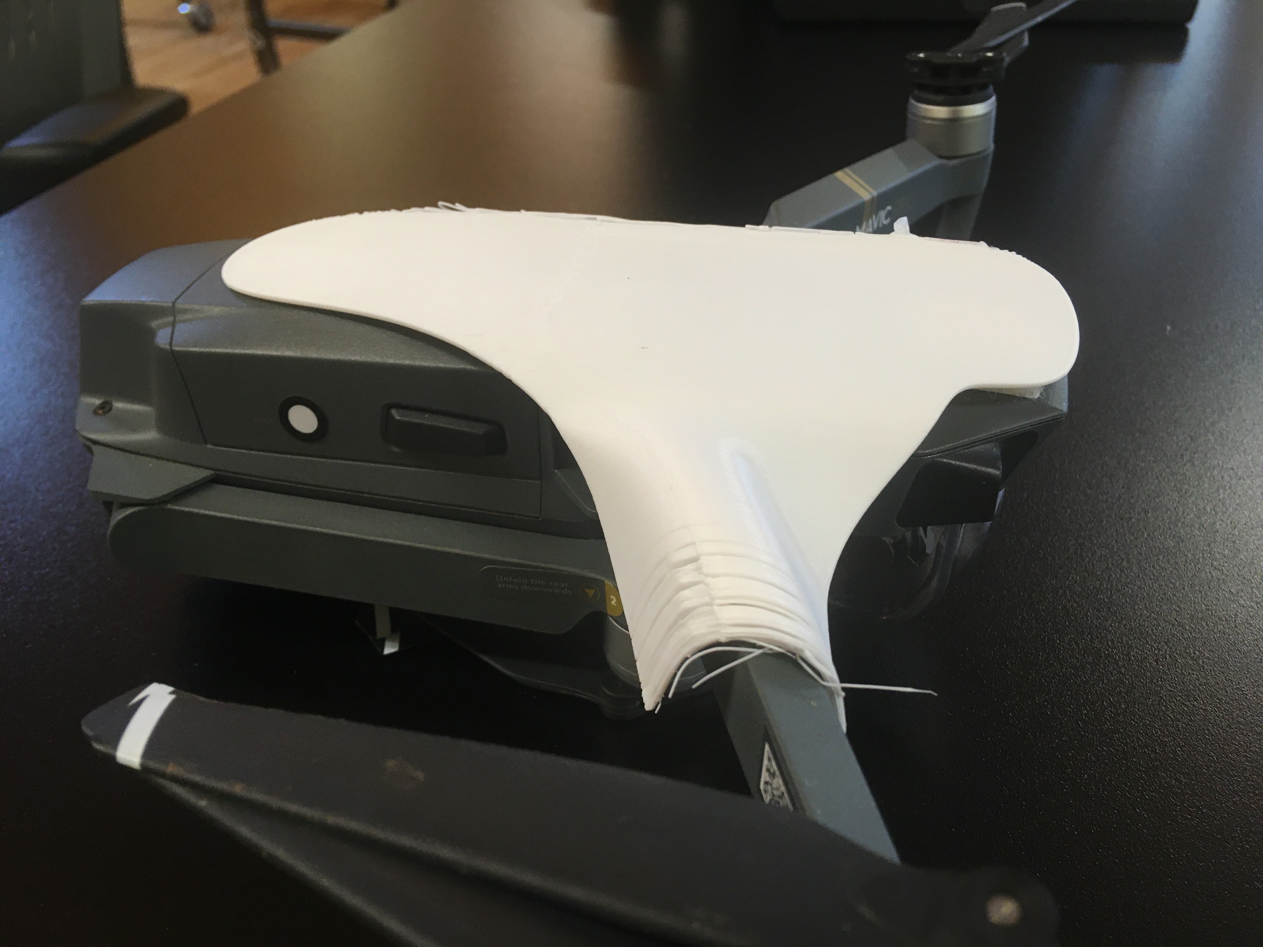 First 3D printed shell prototype - top view showing fit