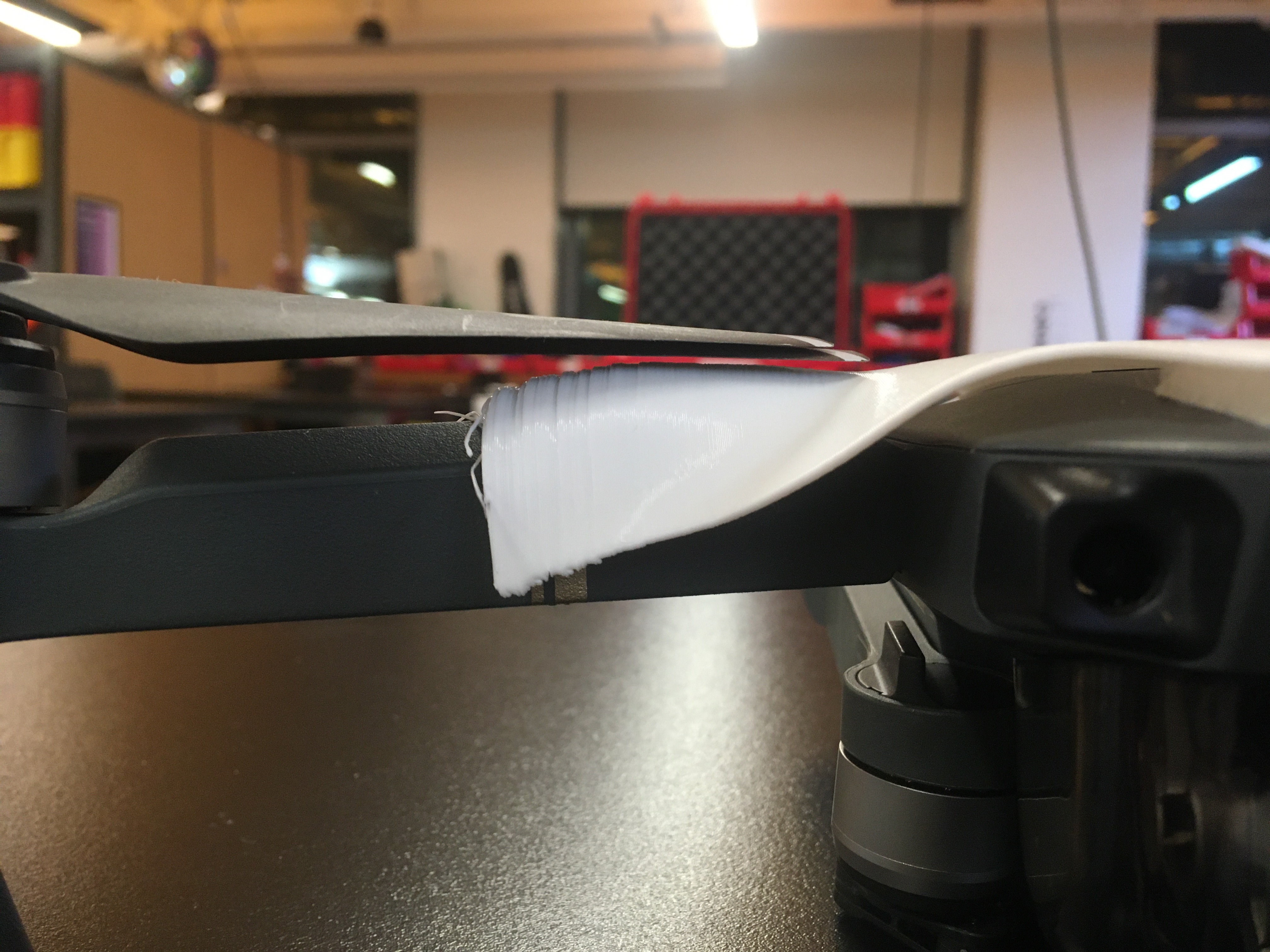 First 3D printed shell prototype - side view showing coverage