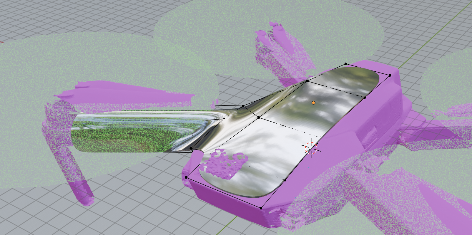 Blender retopology process - extruding surface over drone body