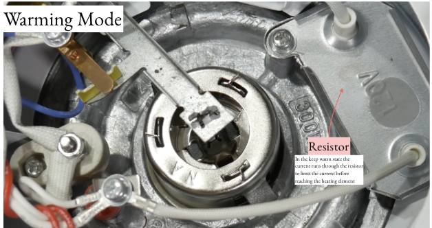 Rice cooker in warming mode