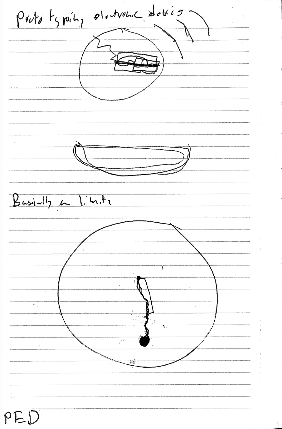 Navigation device concept diagram showing round device with e-ink display
