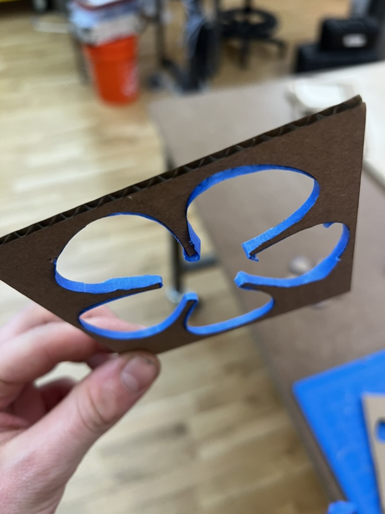 More tape on the cardboard mold