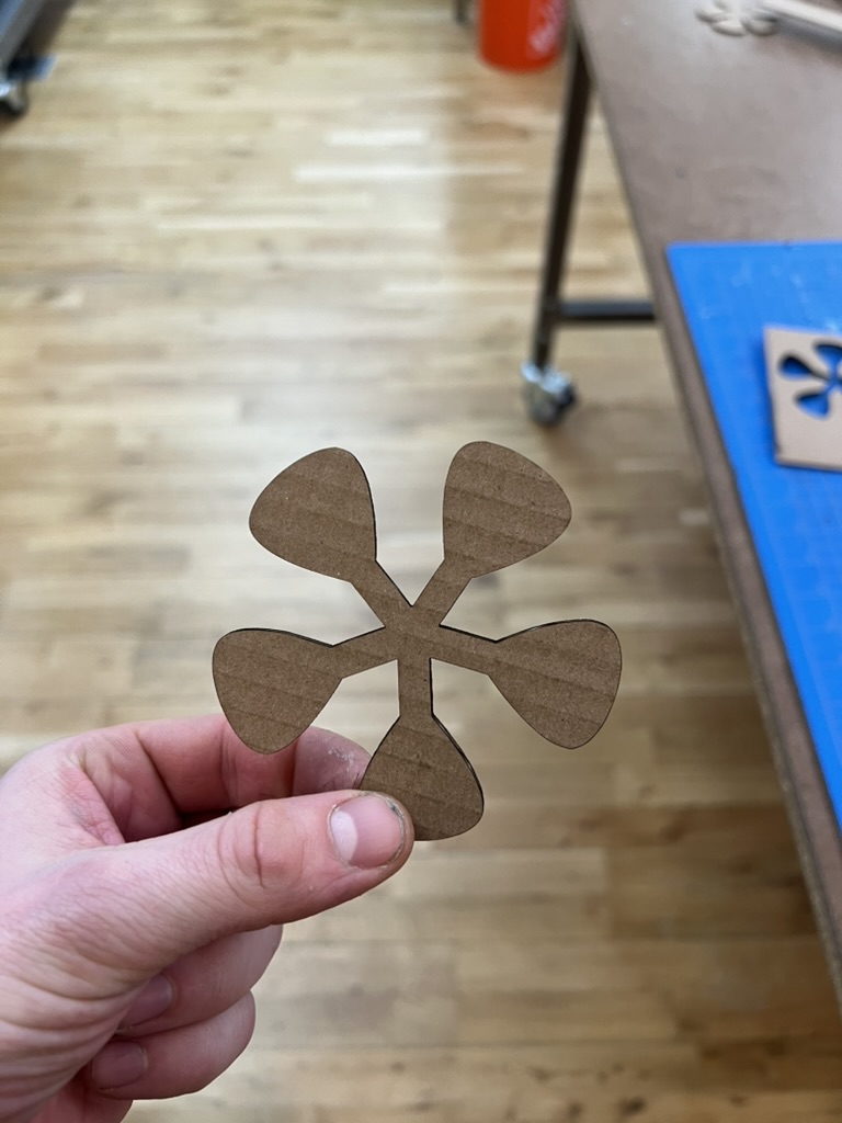 Laser cut cardboard flower shape