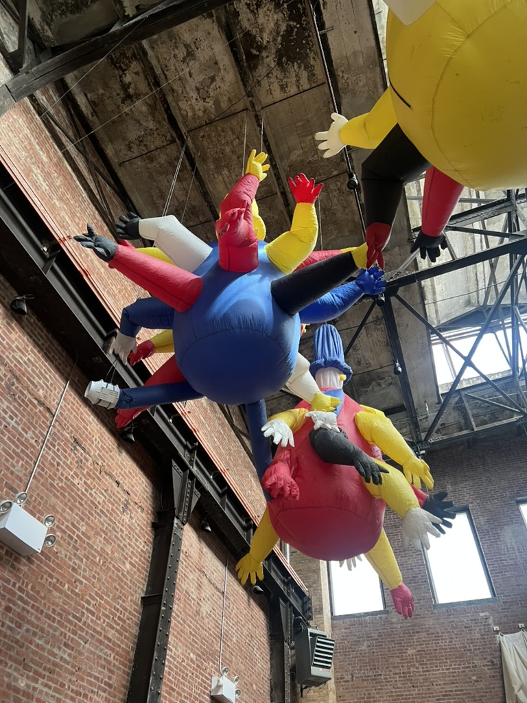 Pat Oleszko sculpture mid-inflation