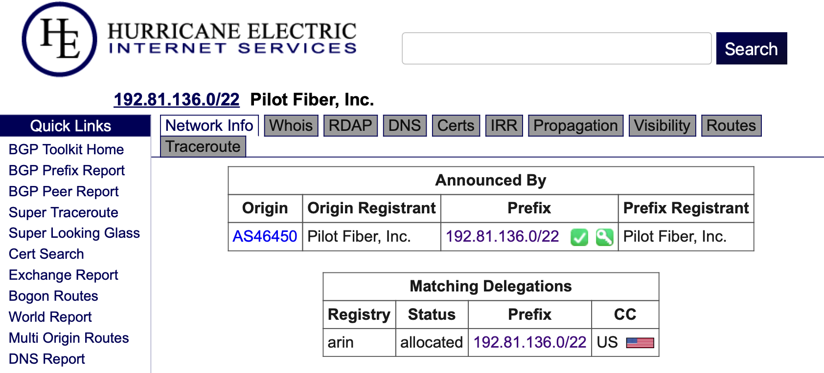 ar01.jfk09.pilotfiber.net lookup, hop 9 of the trace