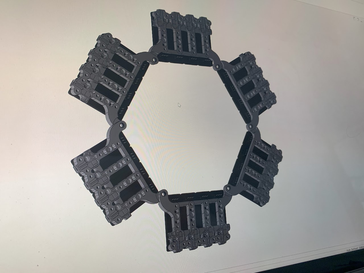 Six-unit ring configuration in CAD